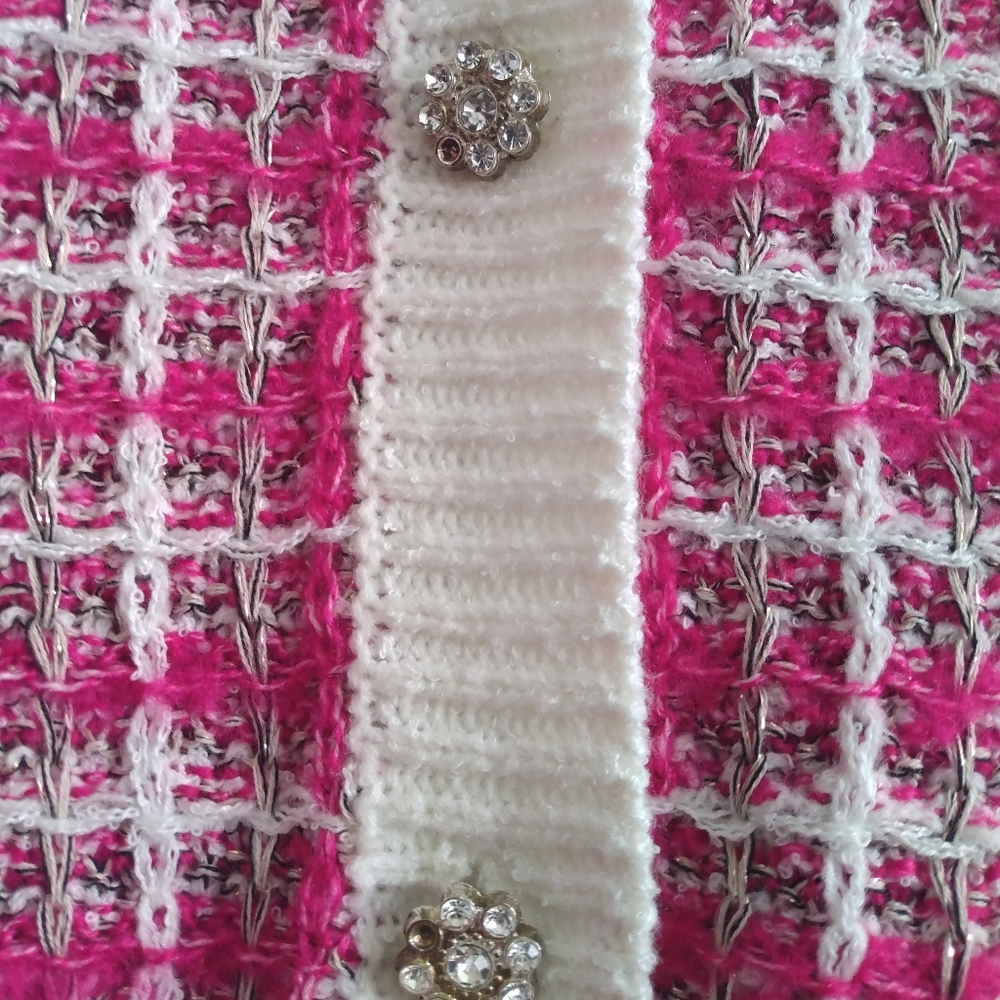 NWT Pink Tweed Cardigan - Picture 4 of 4